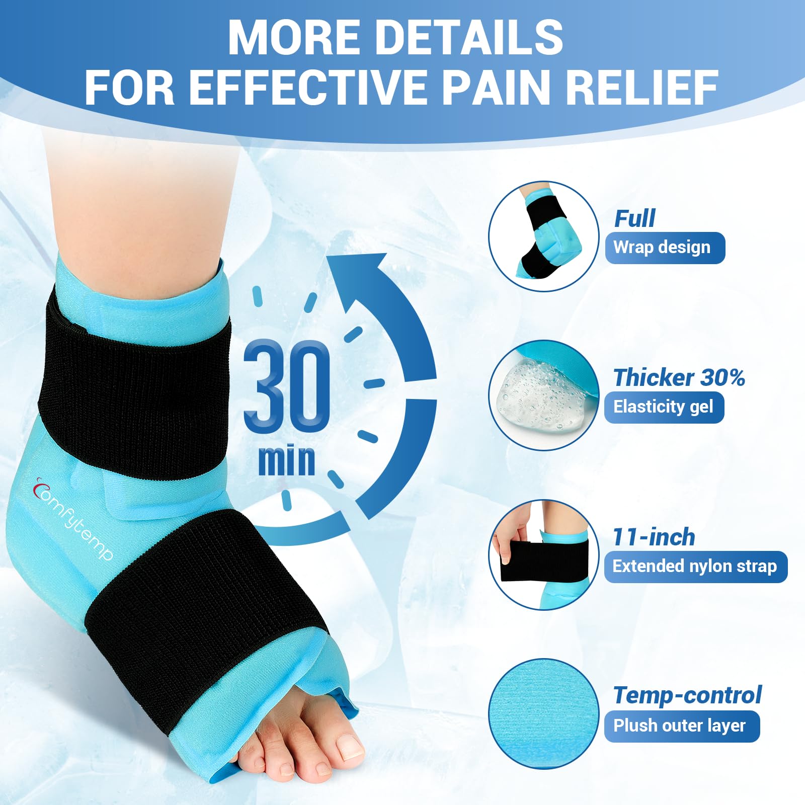 Comfytemp Large Ankle Foot Ice Pack Wrap