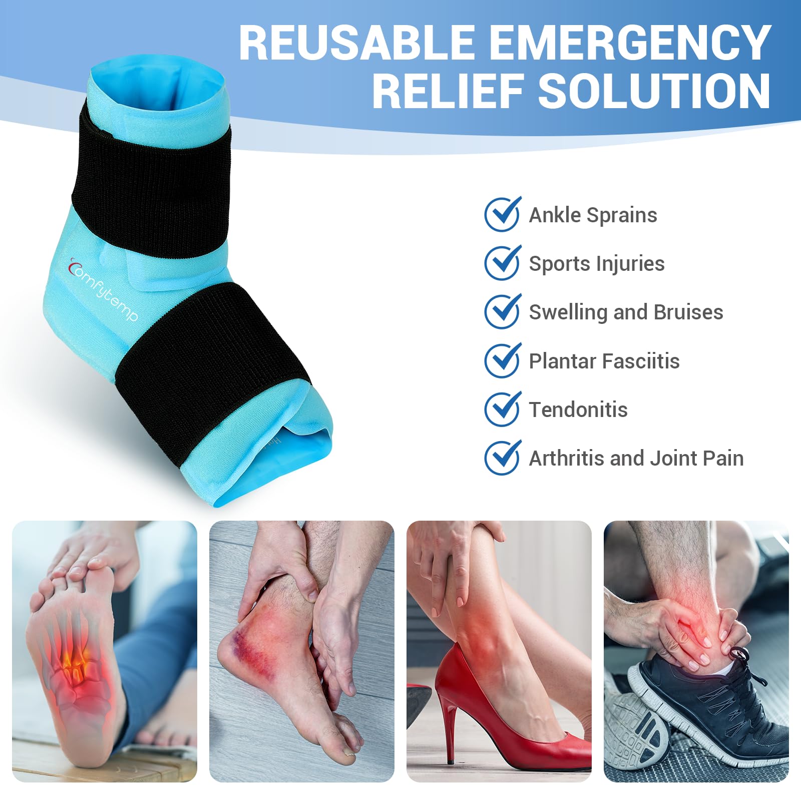 Comfytemp Large Ankle Foot Ice Pack Wrap