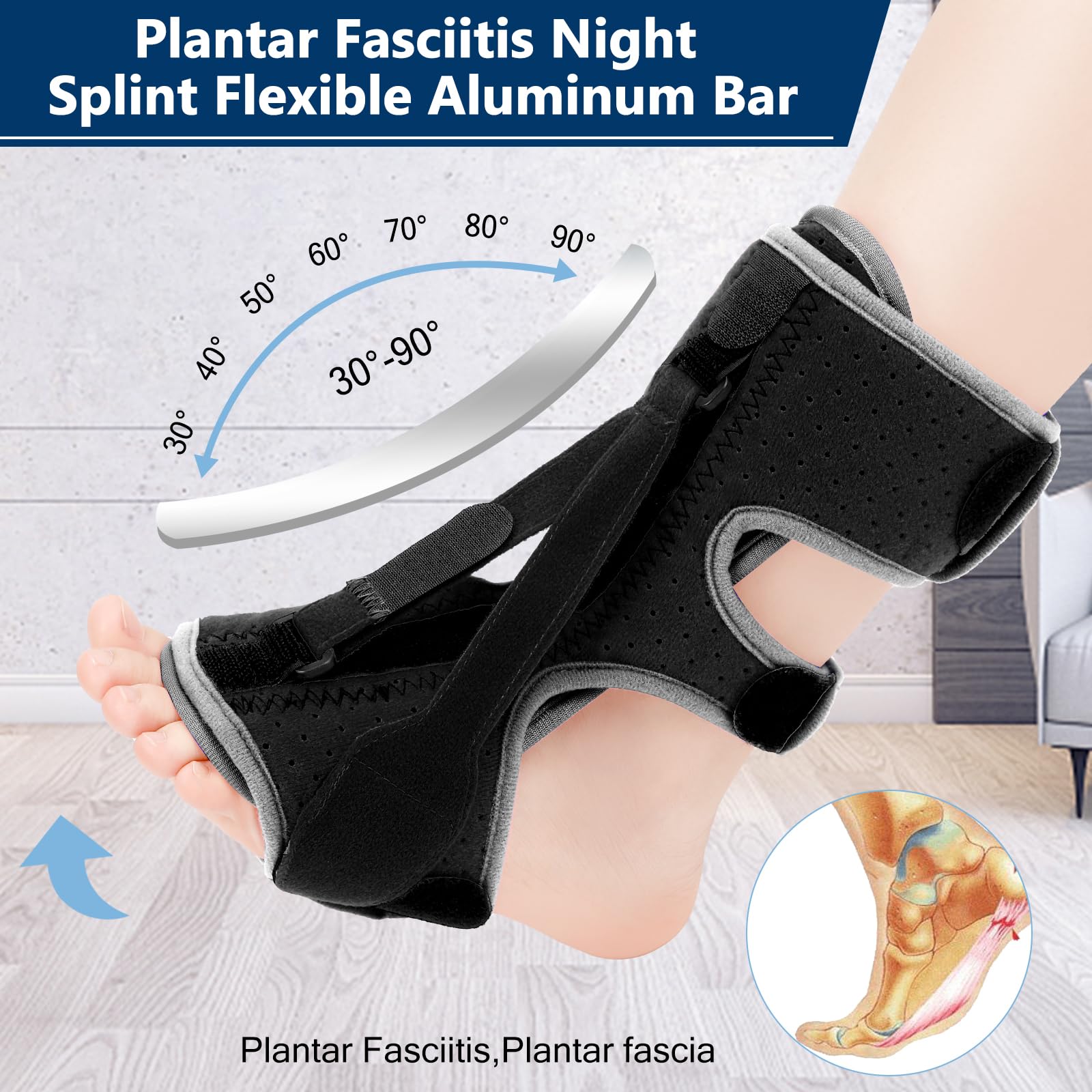 Enhanced Plantar Fasciitis Night Splint