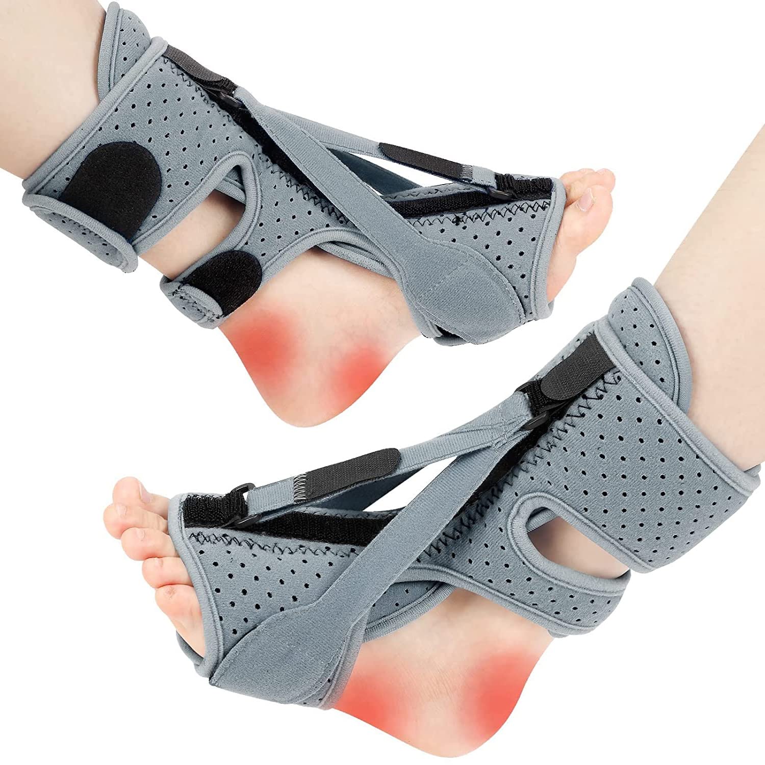 ANSUSIC Plantar Fasciitis Night Splint-Upgrade 3 Adjustable Planters Facetious Relief Brace,Plantar Fasciitis Relief Women Men Straps,Support Relief Foot Drop Achilles Tendonitis Day Night(Blue-1PC)”]