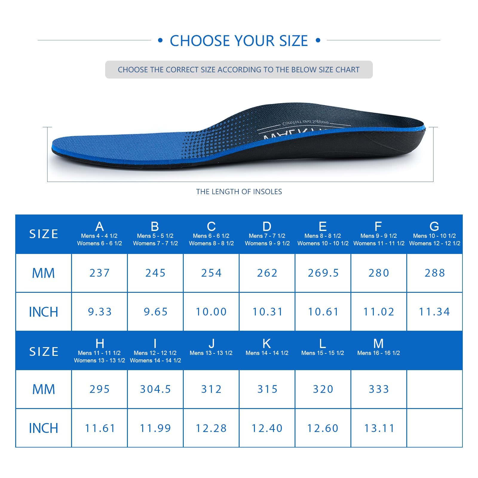 Plantar Fasciitis Insoles for Men Women - Orthotics Inserts, Shoe Insoles Arch Support Flat Feet Inserts Work Boot Insoles for Standing All Day (Mens 10-10 1/2 | Womens 12-12 1/2)