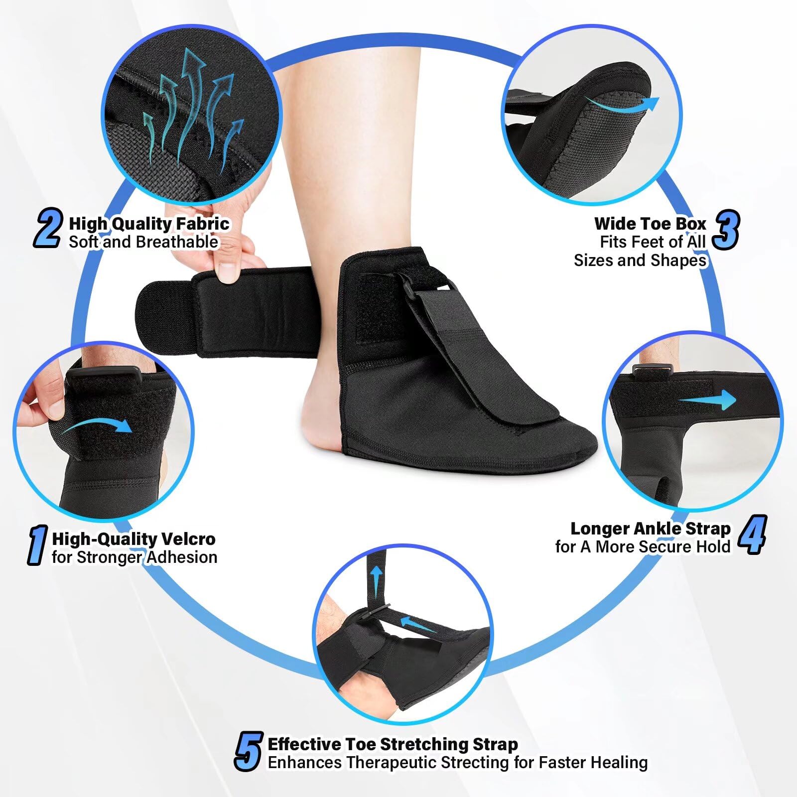 Plantar Fasciitis Relief Night Splint,Planters Facetious Brace Relief with Arch Support for Sleeping, Foot Drop ,Achilles Tendonitis ,Planters Facetious Relief Night Sling for Women & Men(Medium)