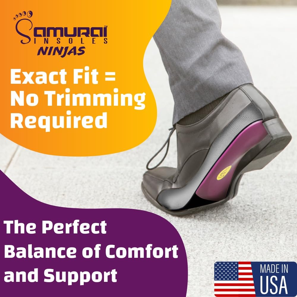 Samurai Insoles Ninjas Plantar Fasciitis Relief Arch Support Shoe Insoles - Podiatrist Designed, Orthotic Lab Made in The USA