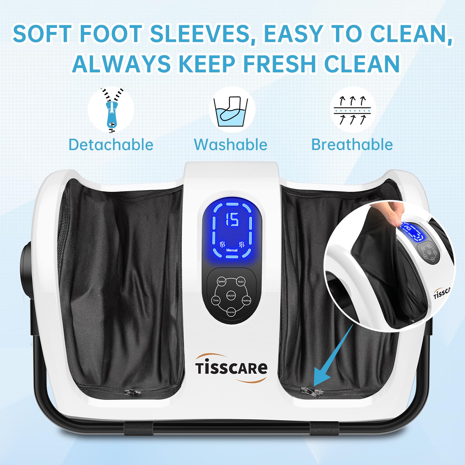 TISSCARE Shiatsu Foot Massager with Heat: Foot Massager for Plantar Fasciitis, Neuropathy, Circulation and Pain Relief, Massage Feet/Leg/Calf/Ankle at Home/Office, Christmas Gifts for Women and Men