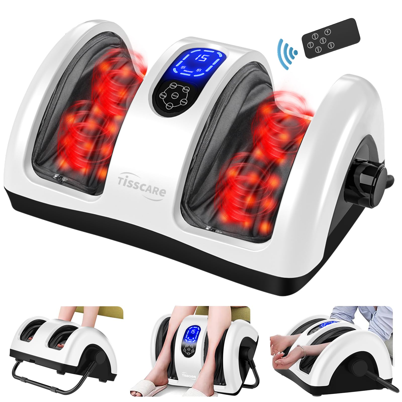 TISSCARE Shiatsu Foot Massager with Heat: Foot Massager for Plantar Fasciitis, Neuropathy, Circulation and Pain Relief, Massage Feet/Leg/Calf/Ankle at Home/Office, Christmas Gifts for Women and Men”]