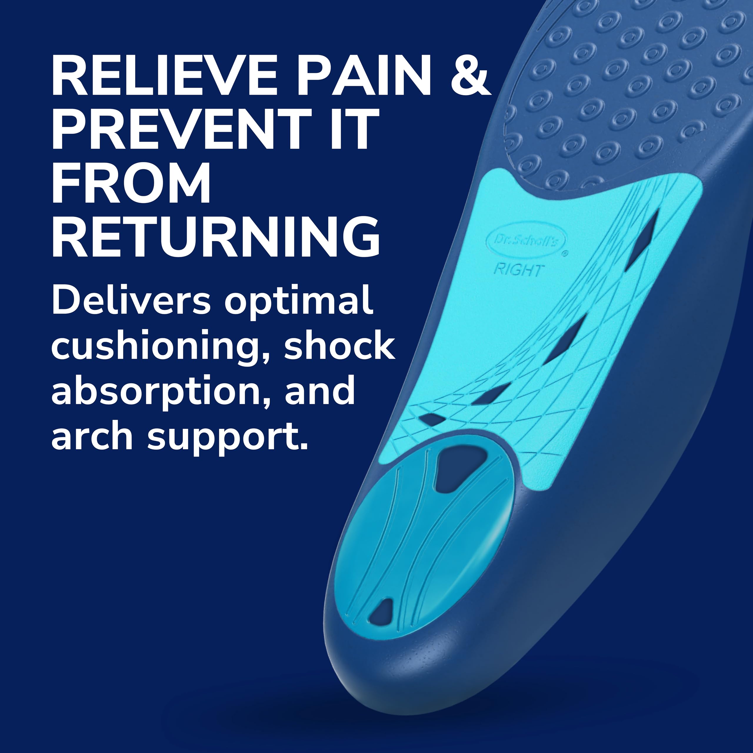 Dr. Scholl’s Plantar Fasciitis Pain Relief Orthotic Insoles, Immediately Relieves Pain: Heel, Spurs, Arch Support, Distributes Foot Pressure, 1 Pair