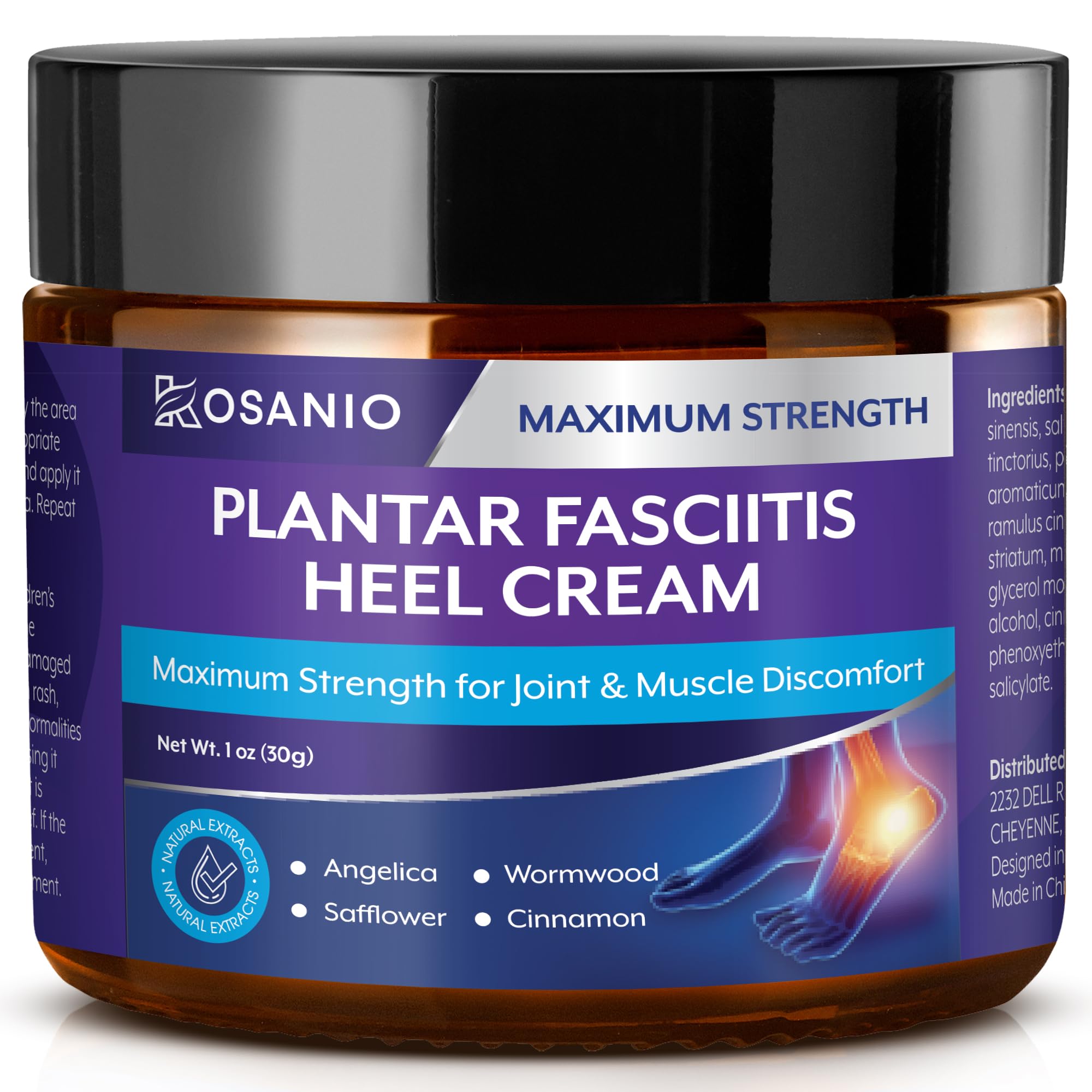 KOSANIO Plantar Fasciitis Relief Cream – Heel Discomfort Relief for Plantar Fasciitis, Foot, Knee, Hands, Legs – Natural Herbal Concentrate Formula – 30g / 1 Ounce (Pack of 1)”]