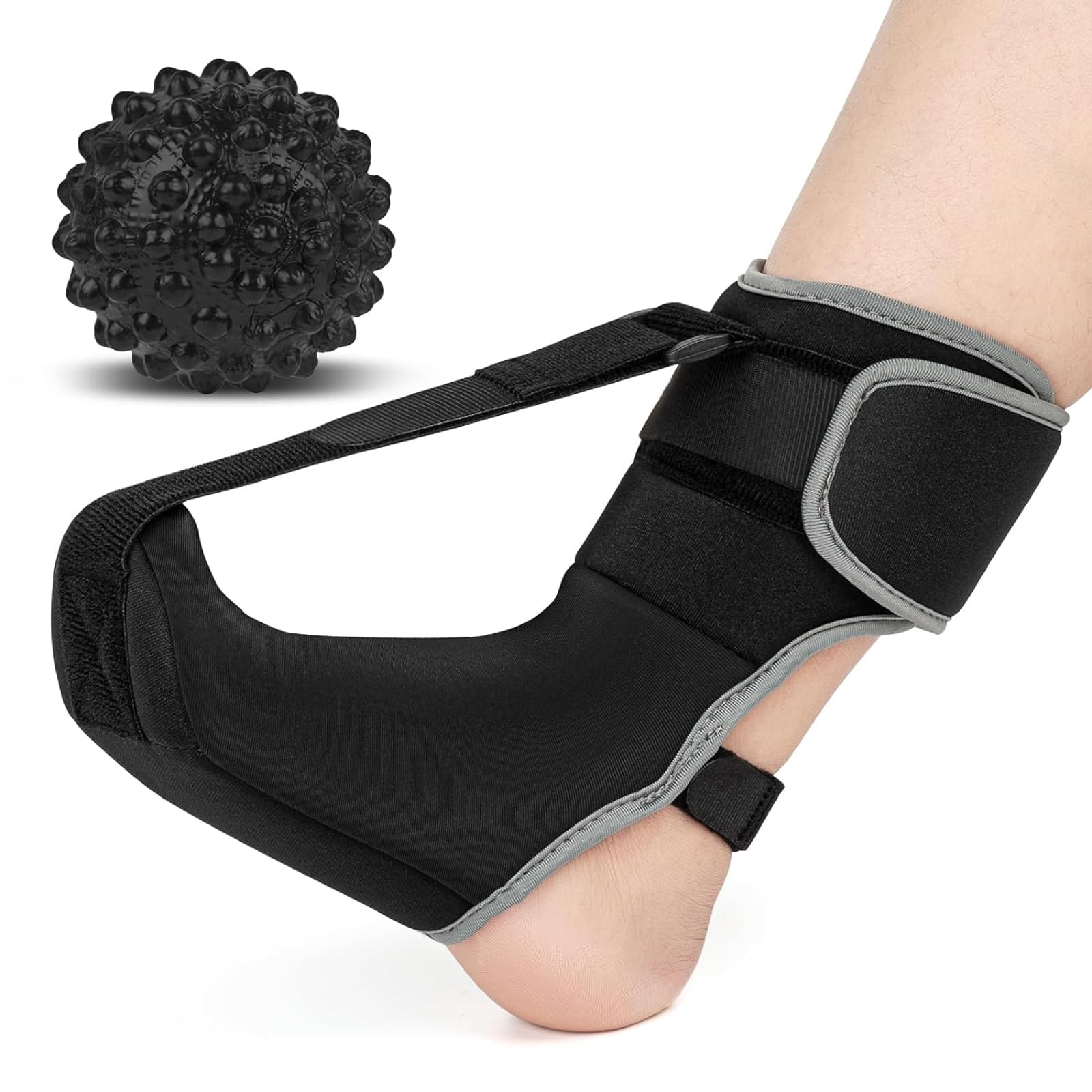 Plantar Fasciitis Night Splint Sock with Massage Ball for Plantar Fasciitis Relief, Soft & Comfortable Plantar Fasciitis Brace for Achilles Tendonitis Heal Spur Foot-drop Flat-arch for Women and Men – Medium”]