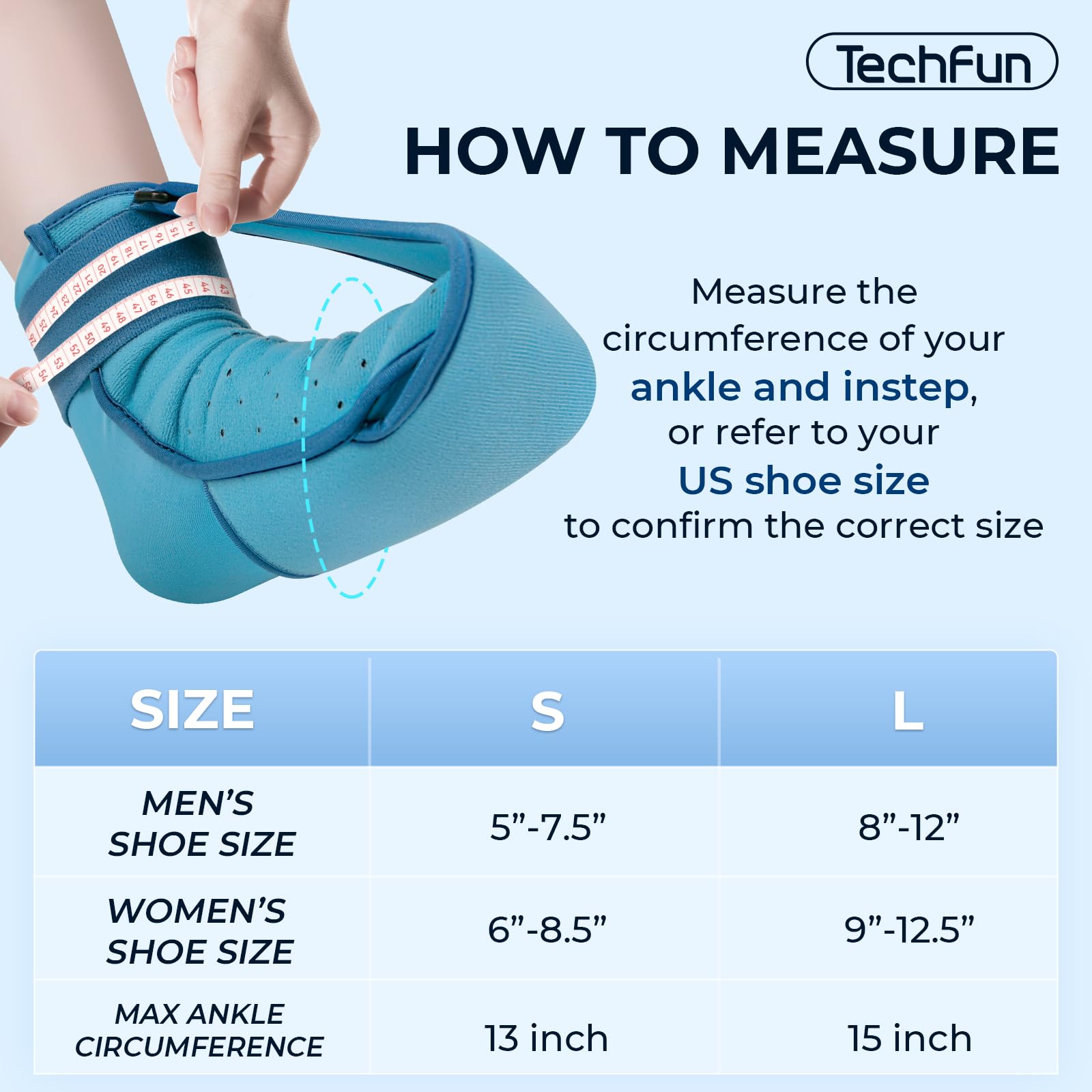 Tech Fun Plantar Fasciitis Night Splint, Foot Ice Pack Wrap for Plantar Fasciitis Relief, Plantar Fasciitis Brace for Men Women,Ankle Ice Pack for Achilles Tendonitis, Heel Spur, Foot Pain Large Size