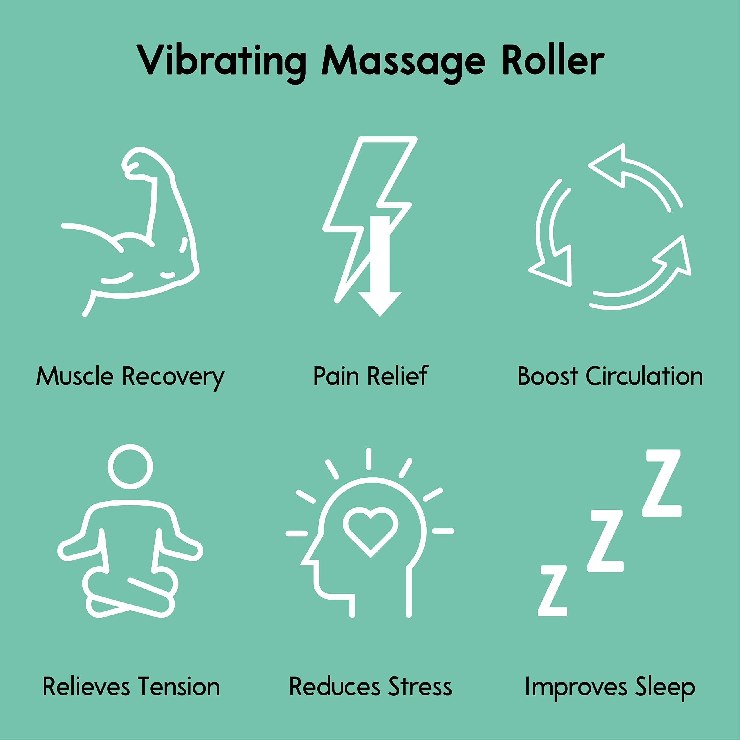 Vibit - Vibrating Massager for Plantar Fasciitis, Pain Relief and Sciatica, Foot and Body Portable Massage Roller, Deep Tissue Pain Relief from Feet to Neck, Electric, 3 Vibration Levels (Black)