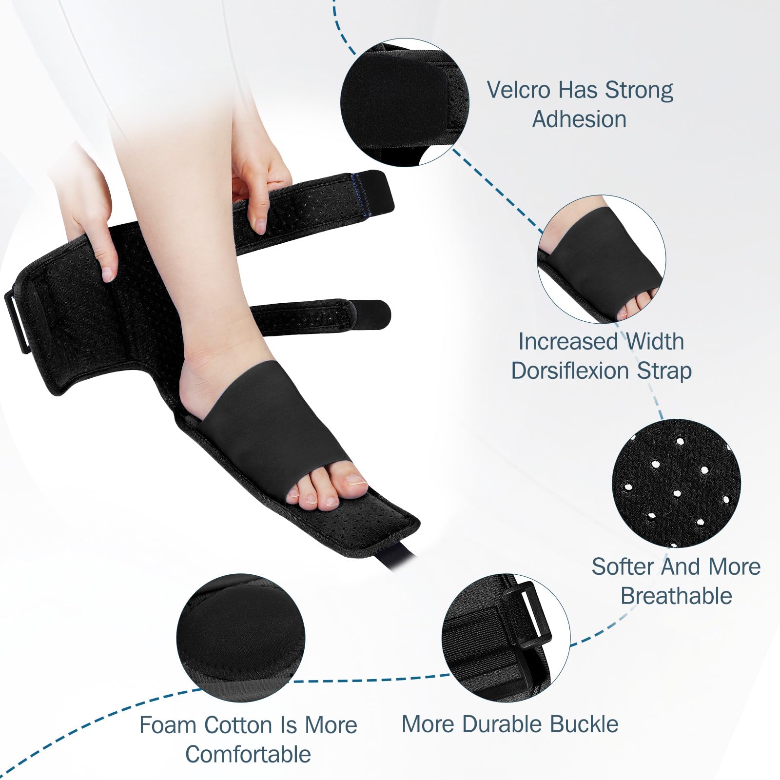 KTSAY Upgrade Plantar Fasciitis Night Splint, Plantar Fasciitis Relief Brace with Adjustable Straps, Night Splint for Plantar Fasciitis, Achilles Tendonitis, Heel Spur Pain, Day & Night Support