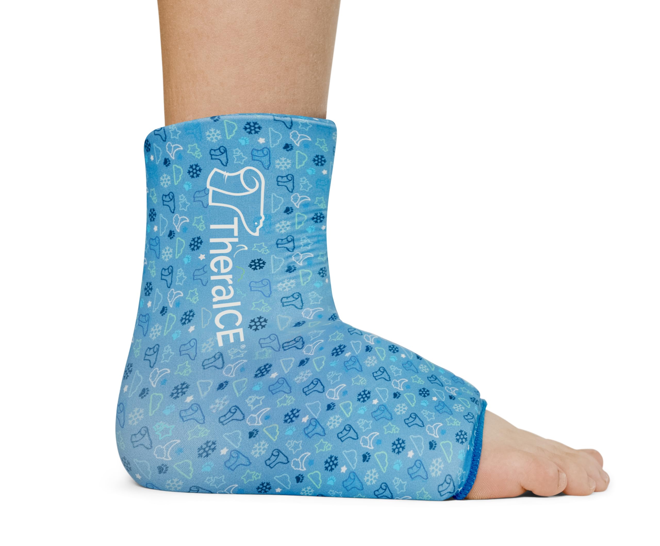 TheraICE Ankle Ice Pack Wrap for Swelling, Reusable Ankle Ice Pack for Sprained Ankle Injuries, Cold Therapy Sock Compression, Plantar Fasciitis Relief, Achilles Tendonitis, Sore Feet, Foot & Heel”]