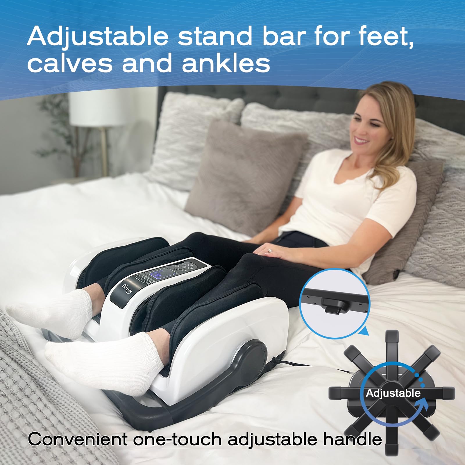 TISSCARE Foot Massager with Heat: FSA HSA Eligible Shiatsu Foot Massager for Plantar Fasciitis, Neuropathy, Circulation and Pain Relief for Foot Calf Gifts for Women Men